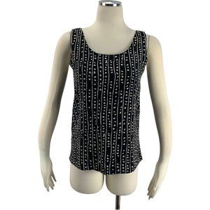 DONCASTER XS Blouse Silk Lined Tank Blouse Black